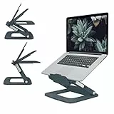 Leitz Ergo höhenverstellbarer Multi-Winkel Laptopständer, für 13“ - 15“ Laptops, 80% recycelter Kunststoff, 6 Höhen- & Winkelkombinationen, Kompakte Standfläche, 100% recycelbar, Dunkelgrau, 64240089