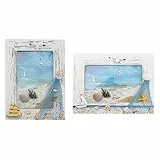 WINOMO 2 Stück Holz Fotorahmen 6 Zoll Nautischen Stil Bilderrahmen Küsten Ornament Strand Nautische Dekoration