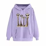 Hoodie Damen mit Einzigartiger Grafik Bequeme Pullover für Damen Einfarbige Kapuzenpullover Elegant Baumwolle Strickpullover Frau Elegante Oberteil Freizeit Teenager Mädchen