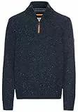 camel active Herren Troyer Pullover aus einem Wollmix Nachtblau, Menswear-XXL