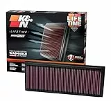 K&N Motorluftfilter 33-2865: Hochleistungsluftfilter, Abwaschbar, Ersatzfilter, Erhöhte Leistung, 2003-2024 (Beetle, Caddy IV, Passat, Jetta, Tiguan, Q3 Quattro, Alhambra, Yeti).