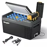 BougeRV CRPRO Kompressor Kühlbox mit 277Wh Akku, 20 Liter Auto-Kühlbox(-22℃~10℃), 12/24V DC &110-240V AC Tragbarer Auto-Kühlschrank, 12v Kühlschrank, für Auto, Camping, Reisen