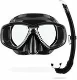 CRESSI Perla+Mexico Combo Black - Combi Set Maske+Schnorchel zum Tauchen und Schnorcheln, Schwarz/Schwarz, Einheitsgröße, Erwachsene