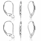 925 Sterling Silber Hebel Zurück, 6 Stück Ohrhaken Französische Ohrringhaken, Silber 15.6x9.5mm Für Ohrhänger Schmuckherstellung, DIY Schmuckherstellung