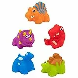Idena - Badespielzeug-Set für Kinder, 5-teiliges Wasserspielzeug mit Spritztier Dinosauriern in strahlenden Farben