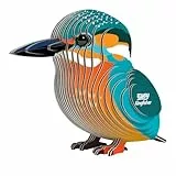 EUGY 650121 Eisvogel, 3D Tier-Puzzle für Kinder und Erwachsene zum Zusammenbauen, DIY Tierfigur, Bastelset ab 6 Jahren