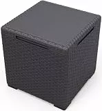Keter Vigo Aufbewahrungsbox Beistelltisch 37x37x37cm Wetterfest Innen & Außen Graphit