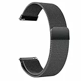 LYYLTX Edelstahl Mesh Uhrenarmband Metall Ersatz Armband Magnetverschluss Smartwatch Schnellverschluss Watch Uhren Ersatzband Für Damen Herren 14mm 16mm18mm 20mm 22mm 24mm (20mm,Schwarz)