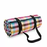 Paco Home Picknickdecke Campingdecke XXL Strand Picknickdecke Wasserdicht Mit Tragegriff Leicht Kompakt Tragbar Isoliert, Farbe:Mehrfarbig 2, Größe:200x200cm