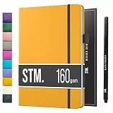 Scribbles That Matter Notizbuch A5 Dotted Bullet Journal Buch und Stift - Gepunktet Notebook A5 - Auslaufsicheres 160g dickes papier, 150 Seiten, Hardcover Bujo, Hardcover Dot Grid note book