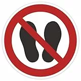 Schild 50mm Durchmesser - DIN EN ISO 7010 - DIN 4844 - ASR A1.3 - Verbotszeichen 5cm für Innen und Aussen - PVC Aufkleber - selbstklebend (1, P024 Betreten der Fläche verboten)