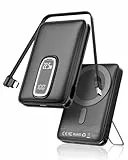 Powerbank für Magsafe 10000mAh, Magnetische Wireless Power Bank iPhone mit 22.5W USB-C Kabel und LED Display, Schnellladung Kabellose Externe Handyakkus für iPhone 17 16 15 14 13 12 Series