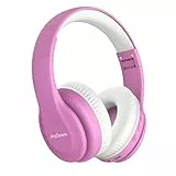 JoySpark Bluetooth Kinder Kopfhörer, Kinderkopfhörer Over-Ear mit 85/94dB Lautstärkebegrenzung, 60 Stunden Spielzeit, Bluetooth 5.3, eingebautes Mikrofon (Rosa)