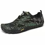 SAGUARO Barfußschuhe Herren Damen Barfuss Schuhe Outdoor Barfussschuhe Leichte rutschfeste Zehenschuhe Barfuß Fitnessschuhe Traillaufschuhe Grün A,Gr.43