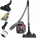 LEHMANN Zyklon Staubsauger beutellos | Bodenstaubsauger mit Zyklontechnologie | Zylinder-Staubsauger mit Düsensatz | Hochleistungskraft 4000 Watt, HEPA-Filter, 1,8 L