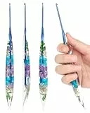 Coopay Häkelnadeln 2,5mm mit Funkelndem Blumenmuster - Ergonomische Kunstharz-Nadeln für Arthritis, Premium Konisch für Anfänger & Profis