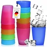 idea-station NEO Trinkbecher Kinder 12 x 250 ml - bunte Plastikbecher Kinder - wiederverwendbare Kinderbecher aus stabilem Kunststoff - Mehrweg Hartplastik Becher Plastik