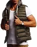 Leif Nelson Herren Weste Outdoor | Stepp Weste Herren & ärmellose Weste Herren | Weste Herren für Outdoor | Westen Herren | ärmellose Fleeceweste Herren | Weste mit Kapuze Herren | Jacke Herren