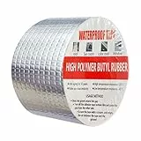 Butylband Wasserdichtes Klebeband Außen Bitumenband Selbstklebend, Butylkautschuk Aluminiumfolie dichtband,für Dachleckage, Oberflächenriss, Fensterbankspalt, Rohrbruch (5cm X 5m)