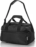 Aerolite 40x20x25cm Ryanair Maximale Untersitz Leichte Flugtasche Handgepäck Tasche für Flugzeug 40x20x25 - Passt auch für Wizz Air (Schwarz)