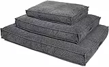 jamaxx-pets Premium Hundekissen Orthopädische Füllung, Waschbar Bezug aus Edlem Chinelle Stoff, Weiche Kompakte Füllung mit Visco-Schaumstoff-Flocken,65x50 (S), grau