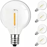 GPATIO LED G40 Glühbirnen 230V, Dimmbar LED Lichterkette Glühbirne E12 Sockel 2700k 1 Watt /1er, 5er / Pack (Nur geeignet für Lichterketten mit 24V, nicht geeignet für 230V / Solar Lichterkette)