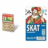 Ravensburger 27097-12 Würfel in Klarsichtbox, Spielzubehör, für die ganze Familie, Qualität & 27003 - Skat, Französisches Bild, 32 Karten in Klarsicht-Box, 32 Blatt