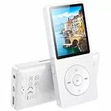 AGPTEK MP3 Player 32GB Bluetooth 5.3, 1.8 Zoll 40 Stunden Wiedergabezeit Digital Kinder MP3 Player mit FM Radio, bis zu 128G,(Ohne Kopfhörer) Weiß