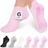6 Paar Pilates-Socken mit rutschfesten Griffen für Damen, Yoga-Socken für Yoga, Pilates, Ballett und Bar, ideales Geschenk, mehrfarbig, 03, Einheitsgröße, Mehrfarbig 03, One size