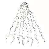 SALCAR 2m Christbaumbeleuchtung mit Ring und 8 Girlanden, 280er LED Überwurf Lichterkette Weihnachtsbaum für 150cm, 180cm, 210cm, 240cm Tannenbaum - Warmweiß