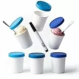 Zwin® 6er-Set Mini-Eiscreme-Gefrierbehälter mit Silikondeckel, Ideal für die Lagerung von Eiscreme, Babynahrung oder als Meal Prep Behälter - BPA frei