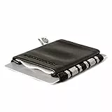 Space Wallet Echt-Leder Slim Wallet schwarz-gestreift - Sehr kleine Geldbörse/Portemonnaie - 15 Karten + Geldscheine - Kartenetui mit Scheinfach - Classic Business Black