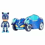 Simba 109402084 - PJ Masks Catboy mit Katzenflitzer mit Superhelden Action Figur Fahrzeug 15cm groß Figur 8cm groß, für Kinder ab 3 Jahren Blau