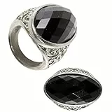 W WIDMANN MILANO Party Fashion 05720 - Gotischer Ring mit schwarzem Stein, Schmuck, Accessoire, Kostümzubehör, Gothic, Mottoparty, Karneval