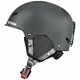 Victgoal Skihelm Herren Damen mit Warme Flusen-Ohrpolster, Gute Belüftung Sicherheits Snowboardhelm für Erwachsene zum Skifahren Wintersportarten Einstellbare M/L Skihelme (Grau, M: 55-58cm)