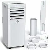 Klimaanlage Mobil 9000 BTU, 3-in-1 Mobile Klimaanlage mit Abluftschlauch,Kühlen,Entfeuchten, Luftzirkulation, LED Display&Fernbedienung, 24h-Timer, Leise&Energieeffizient, Für Räume bis zu 88 m³(33㎡