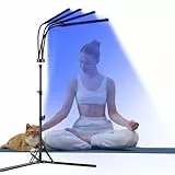 Rotlichtlampe, Trayvespace 415NM & 660NM & 850NM Gesichtsbräuner Infrarotlampe mit Stand, 3 Timer, 4 Köpfe Rotlichtlampe Therapie für Den Ganzen Körper