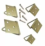 RIKAMA – Goldenes Bilderklappösen Set inklusive Nägel zur Aufhängung von Bildern, Fotos, Leinwänden und Rahmen – 100 Bilderhaken in den Größen 20x10mm, 24x12mm, 28x14mm, 32x16mm und 40x20mm