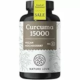NATURE LOVE® Curcuma 15000mg - Kurkuma Kapseln - 9 Monate Reichweite - hochdosiert 95% Curcumin pro Kapsel - mit schwarzem Pfeffer - vegan, laborgeprüft & in Deutschland produziert