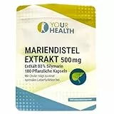 MARIENDISTEL EXTRAKT 500 mg; 180 Kapseln, enthält 80% Silymarin in pflanzlichen Kapseln; mit Cholin