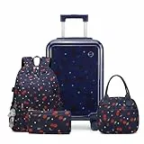 Sea choice Kinderkoffer mit Rucksack Set Handgepäck 18 Zoll Leicht Hartschalenkoffer Trolley Jungen Mädchen Reisekoffer YKK Reiverschluss mit 4 Rollen TSA