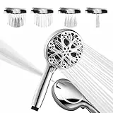 Sparkpod Hochdruck-Duschkopf mit 10 Einstellungen – luxuriöser 5-Zoll-Handbrausekopf mit hohem Durchfluss und Hochdruckdüsen (nur Handbrause, luxuriöses poliertes Chrom)