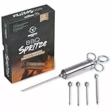 MOESTA-BBQ 10396 Spritze No.1 - Edelstahl Bratenspritze inkl. 5 Nadeln für alle Anwendungen - Edelstahl Marinadenspritze