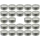 MIK funshopping magische Glitzer-Teelichter, zauberhafte Atmosphäre für weihnachtliche, festliche Anlässe, geruchsneutrale, rußfreie Kerzen, langlebige Brenndauer (Ø4 x 1,5cm - 24 Stück, Weiß)