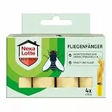 Nexa Lotte Fliegenfänger 4 Stück zum Bekämpfen von Fliegen mit hoher Klebekraft und Lockwirkung