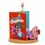 DISNEY STORE Offizielle Grinsekatzen-Weihnachtsdekoration, freistehender und hängender Weihnachtsbaumschmuck, Disney Weihnachtsschmuck aus Alice im Wunderland, Teil der Disney Skizzenbuch-Kollektion