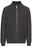 camel active Herren Strickjacke mit Reißverschluss Asphalt, Menswear-XXL