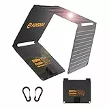 FlexSolar 30 W Solarpanel, faltbar, tragbar, Solar-Ladegerät, QC3.0, 18 W, USB-A, USB-C-Ausgang, IP67, wasserdicht, schnelles Aufladen für Handys, Tablet, Powerbank, Kamera, Taschenlampe, Camping,