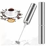 MOSUO Milchaufschäumer Stab/Milchschäumer Elektrisch Handheld Milchaufschäumer Mini-Getränkemixer Kaffeebesen batteriebetriebener für Latte, Matcha-Tee, Cappuccino (Batterie)