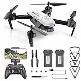 Drohne mit Kamera 1080p, FPV Faltbar Quadrocopter mit 2 Akkus, Ein-Tasten-Start & Landung, Headless Modus